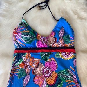 Trina Turk Halter Tankini Swim Top Womens Size 6
